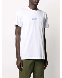 T-shirt à col rond imprimé blanc A.P.C.