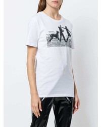 T-shirt à col rond imprimé blanc A.F.Vandevorst