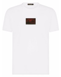 T-shirt à col rond imprimé blanc Dolce & Gabbana