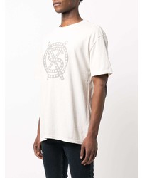 T-shirt à col rond imprimé blanc Ksubi