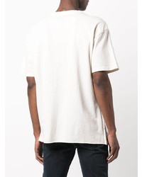 T-shirt à col rond imprimé blanc Ksubi