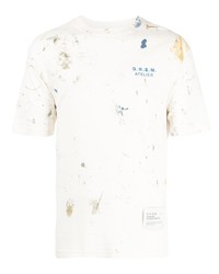 T-shirt à col rond imprimé blanc DOMREBEL