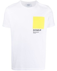 T-shirt à col rond imprimé blanc Dondup