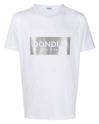 T-shirt à col rond imprimé blanc Dondup