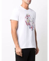 T-shirt à col rond imprimé blanc Alexander McQueen