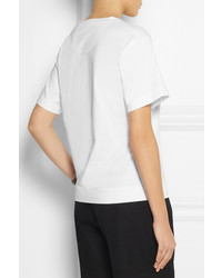 T-shirt à col rond imprimé blanc Marni