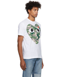 T-shirt à col rond imprimé blanc Comme Des Garcons Play