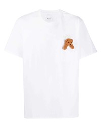 T-shirt à col rond imprimé blanc Doublet