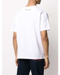 T-shirt à col rond imprimé blanc Valentino