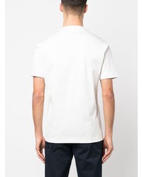 T-shirt à col rond imprimé blanc Brunello Cucinelli