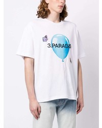 T-shirt à col rond imprimé blanc 3PARADIS