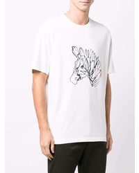 T-shirt à col rond imprimé blanc PS Paul Smith