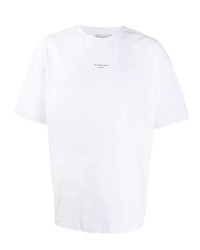 T-shirt à col rond imprimé blanc Drôle De Monsieur