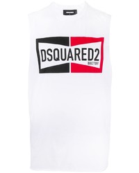 T-shirt à col rond imprimé blanc DSQUARED2