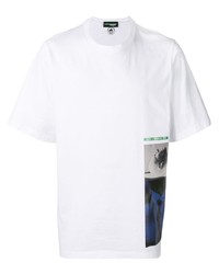 T-shirt à col rond imprimé blanc DSQUARED2