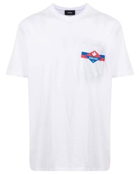 T-shirt à col rond imprimé blanc DSQUARED2