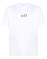 T-shirt à col rond imprimé blanc DSQUARED2