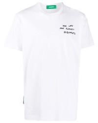 T-shirt à col rond imprimé blanc DSQUARED2