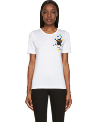 T-shirt à col rond imprimé blanc Dsquared2
