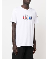 T-shirt à col rond imprimé blanc Moncler