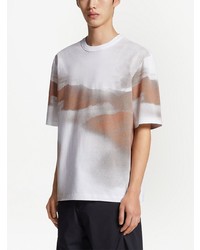 T-shirt à col rond imprimé blanc Zegna