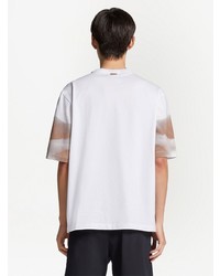 T-shirt à col rond imprimé blanc Zegna