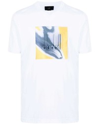 T-shirt à col rond imprimé blanc Dunhill