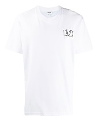 T-shirt à col rond imprimé blanc DUOltd