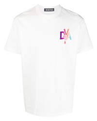 T-shirt à col rond imprimé blanc Duvetica