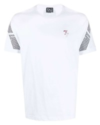 T-shirt à col rond imprimé blanc Ea7 Emporio Armani