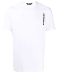 T-shirt à col rond imprimé blanc Ea7 Emporio Armani