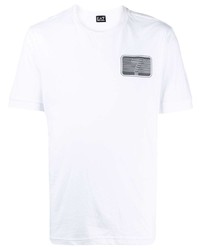 T-shirt à col rond imprimé blanc Ea7 Emporio Armani