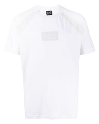 T-shirt à col rond imprimé blanc Ea7 Emporio Armani