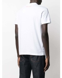 T-shirt à col rond imprimé blanc Ea7 Emporio Armani