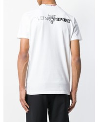 T-shirt à col rond imprimé blanc Plein Sport