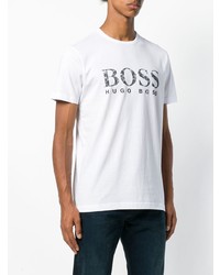 T-shirt à col rond imprimé blanc BOSS HUGO BOSS