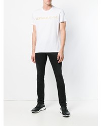 T-shirt à col rond imprimé blanc Versace Jeans