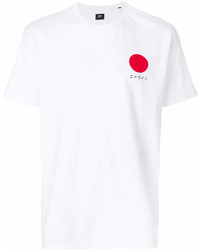 T-shirt à col rond imprimé blanc Edwin