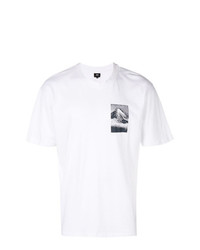 T-shirt à col rond imprimé blanc Edwin