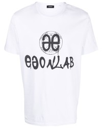 T-shirt à col rond imprimé blanc EGONlab