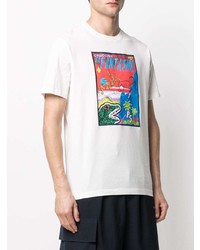 T-shirt à col rond imprimé blanc PS Paul Smith