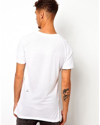 T-shirt à col rond imprimé blanc Eleven Paris