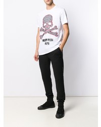 T-shirt à col rond imprimé blanc Philipp Plein