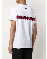 T-shirt à col rond imprimé blanc Philipp Plein