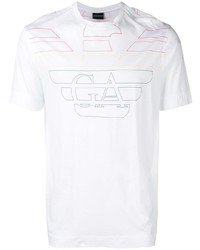 T-shirt à col rond imprimé blanc Emporio Armani