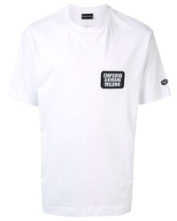 T-shirt à col rond imprimé blanc Emporio Armani