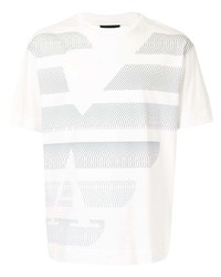 T-shirt à col rond imprimé blanc Emporio Armani