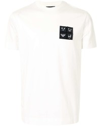 T-shirt à col rond imprimé blanc Emporio Armani