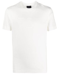 T-shirt à col rond imprimé blanc Emporio Armani