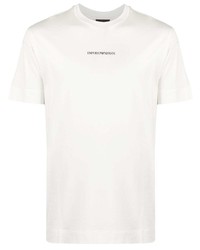 T-shirt à col rond imprimé blanc Emporio Armani